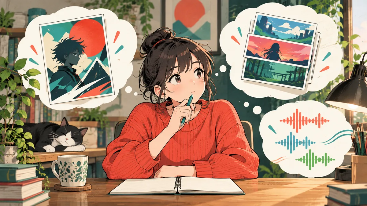 애니메이션 작품, 에피소드, 음성 트랙을 살펴보는 장면의 편집 일러스트이며 Anime Salt 화면 캡처가 아닙니다.